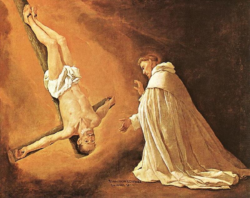 ZURBARAN  Francisco de The Apparition of Apostle St Peter to St Peter of Nolasco oil painting image